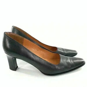 Lauren Ralph Lauren womens heels size 7.5 AA black leather vintage 80d 90s